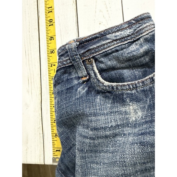 VTG 575 Los Angeles Jeans Womens 26 Distressed Low Rise Penny Buttons Boot Flare - Picture 5 of 9
